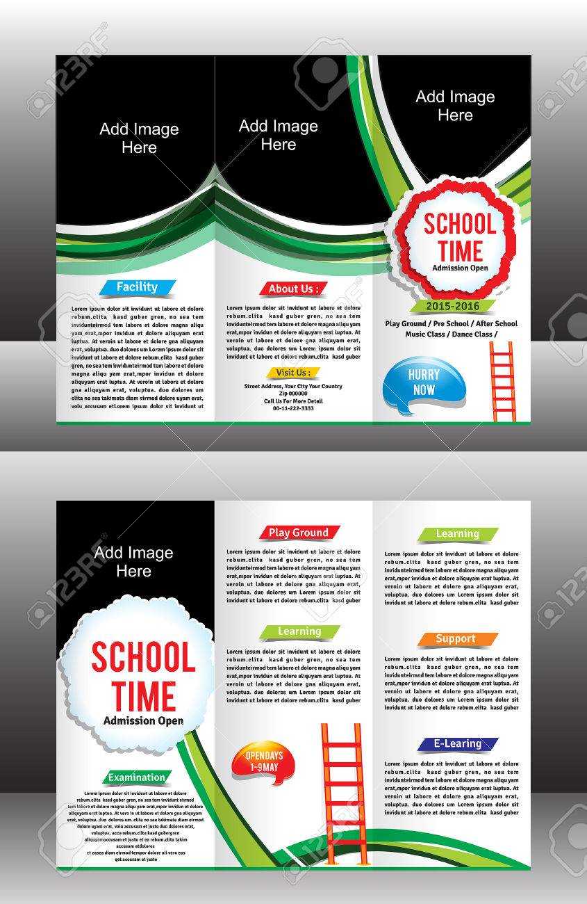 Tri Fold School Brochure Template Vector Illustration For Tri Fold School Brochure Template