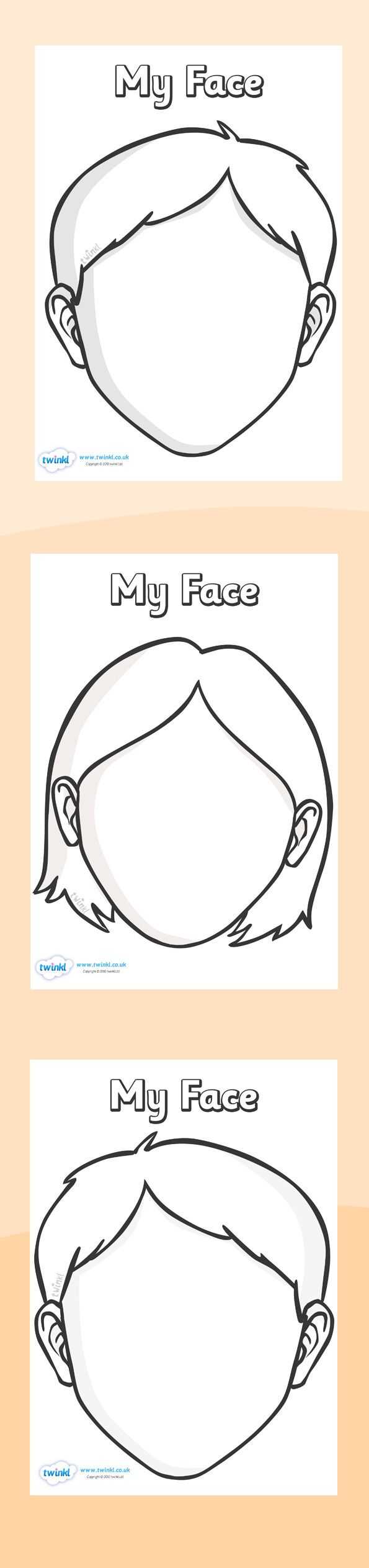 Twinkl Resources >> Blank Face Templates With Face Features Within Blank Face Template Preschool