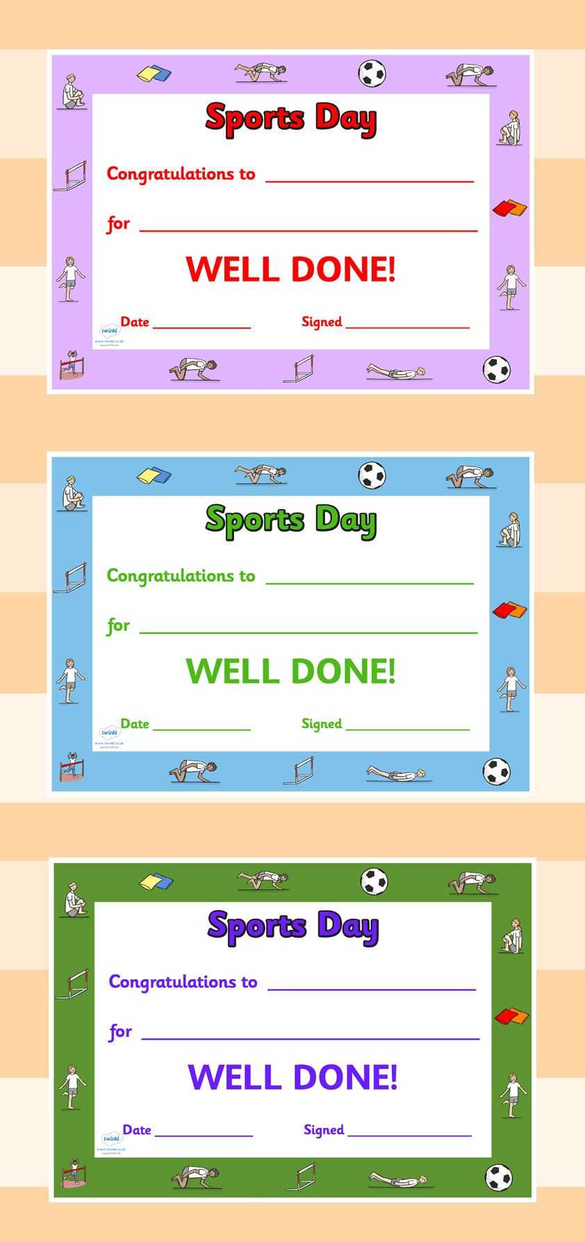 Twinkl Resources >> Editable Sports Day Award Certificates Within Sports Day Certificate Templates Free