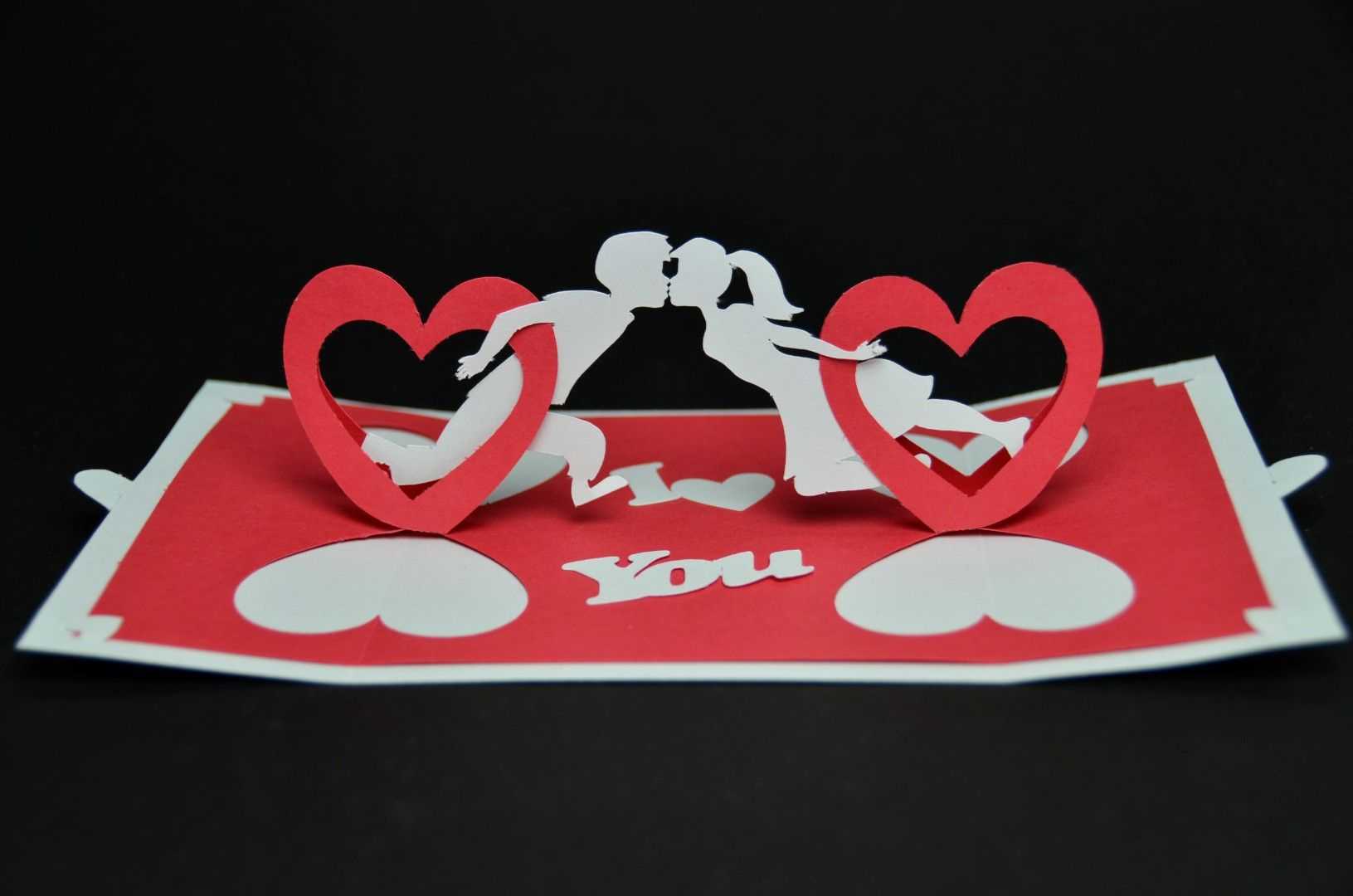 Twisting Hearts Pop Up Card Template | Heart Pop Up Card With 3D Heart Pop Up Card Template Pdf