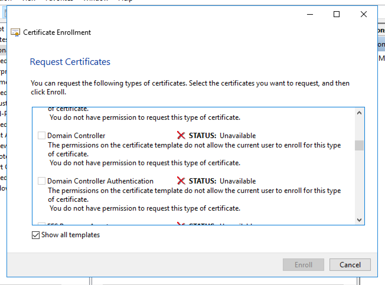 Unable To Request New Certificate From Nps Server With Domain Controller Certificate Template