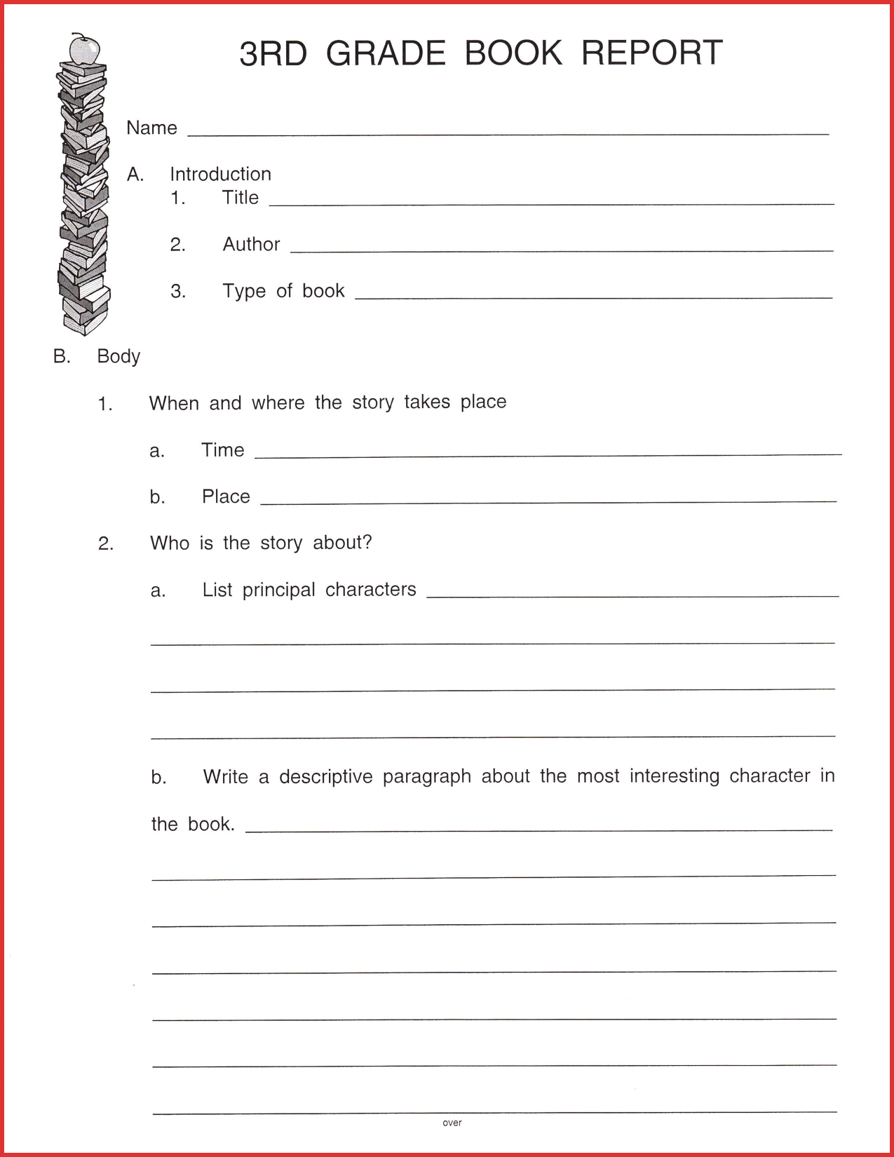 Unique 3Rd Grade Book Report Template Pdf | Job Latter Intended For Second Grade Book Report Template