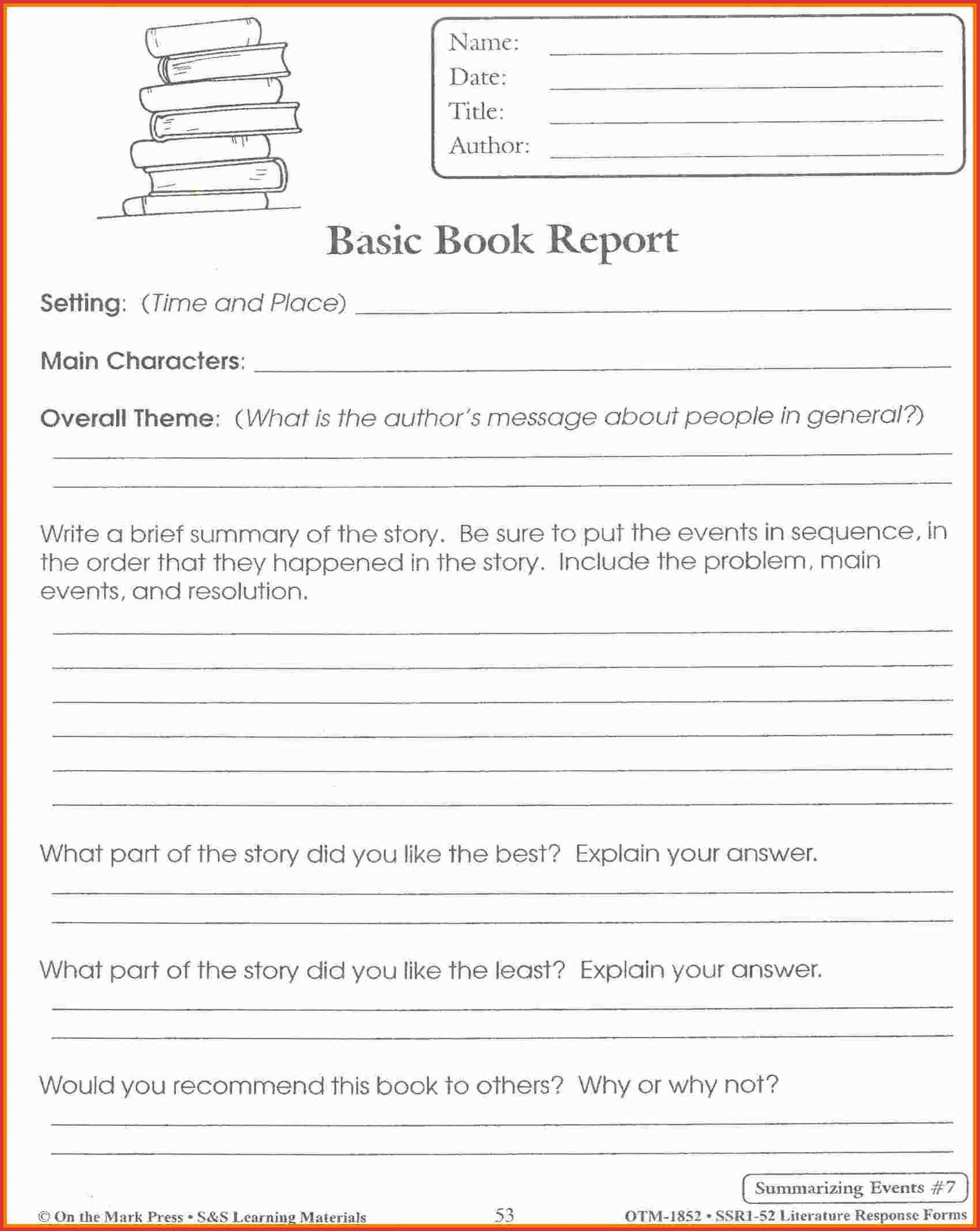 Unique 5Th Grade Book Report | Job Latter Throughout Story Report Template