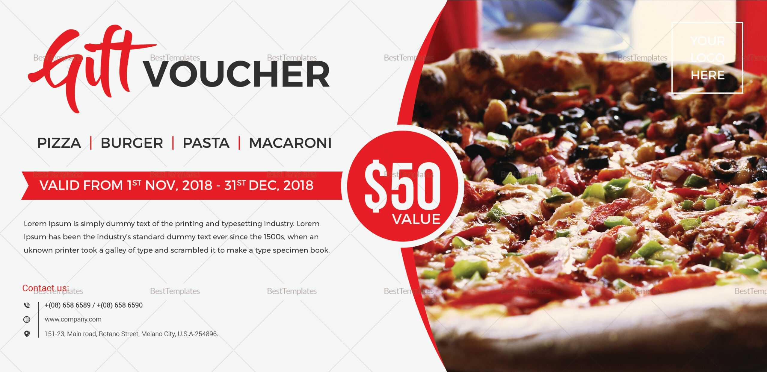 Unique Gift Voucher Template Within Pizza Gift Certificate Template