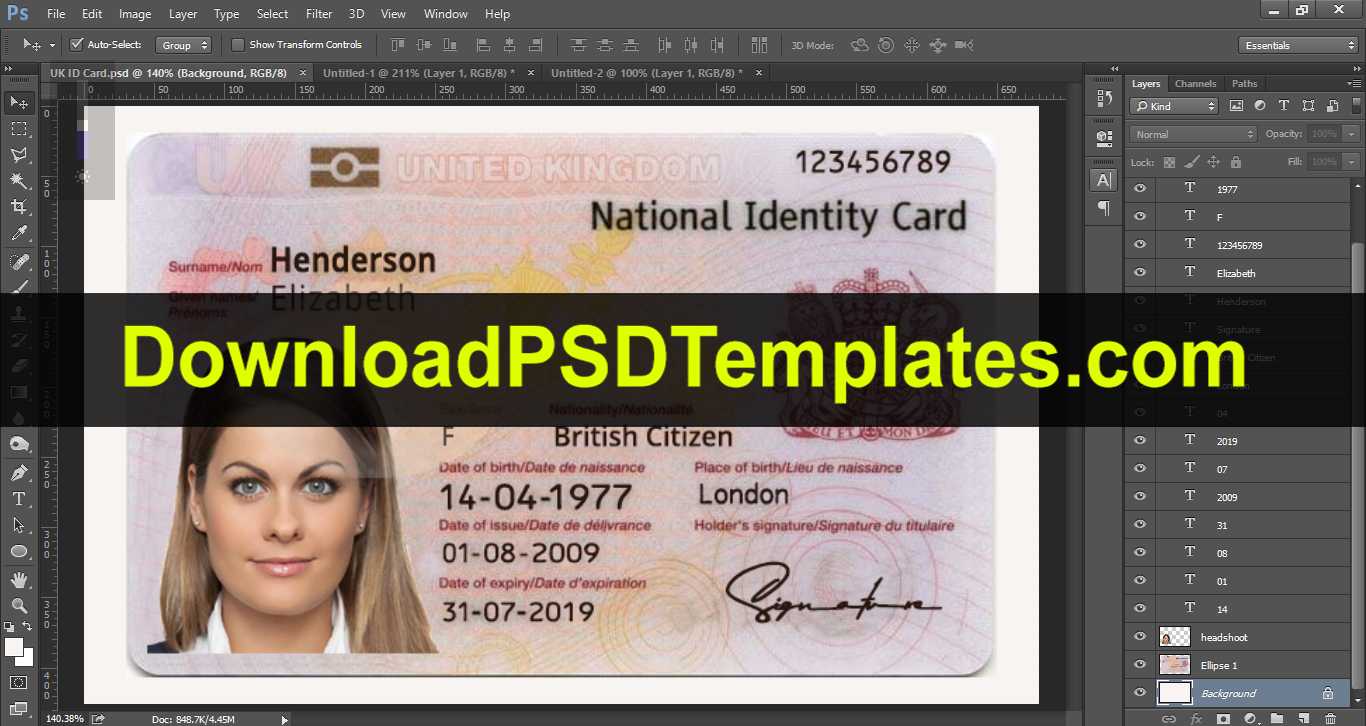 United Kingdom National Identity Card Template [Uk Id Card] Throughout Florida Id Card Template