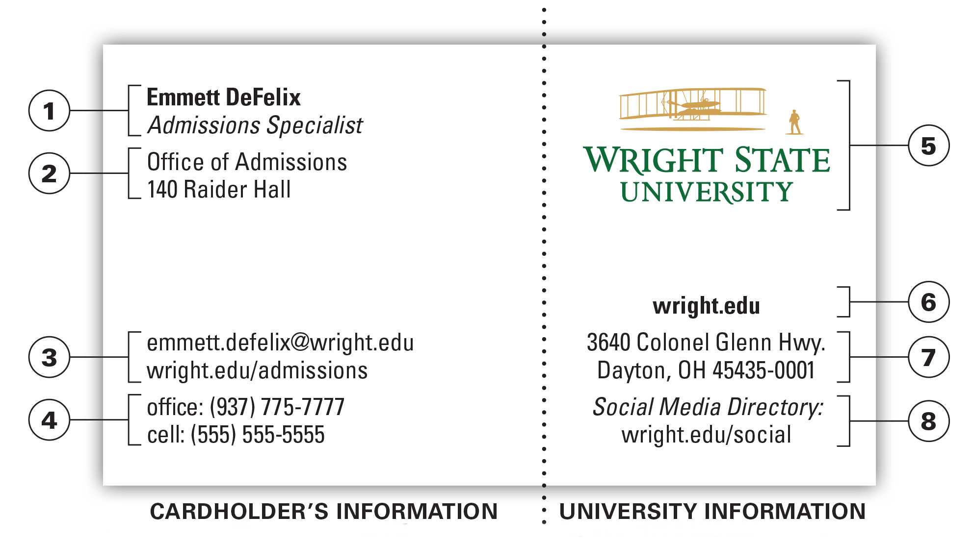 University Business Card | The Wright State University Brand Inside Graduate Student Business Cards Template