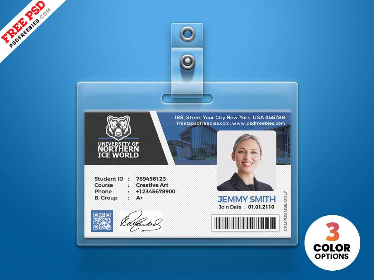 University Student Identity Card Psdpsd Freebies On Dribbble With Regard To Id Card Design Template Psd Free Download