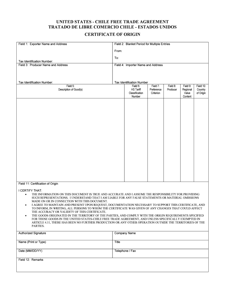 Nafta Form Example - Shefalitayal With Regard To Nafta Certificate Template