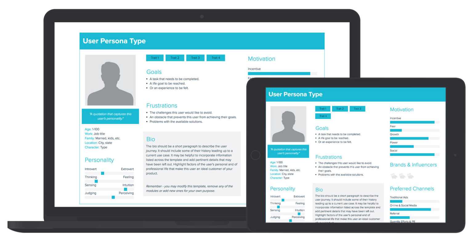 User Persona Template And Examples | Xtensio Throughout Bio Card Template