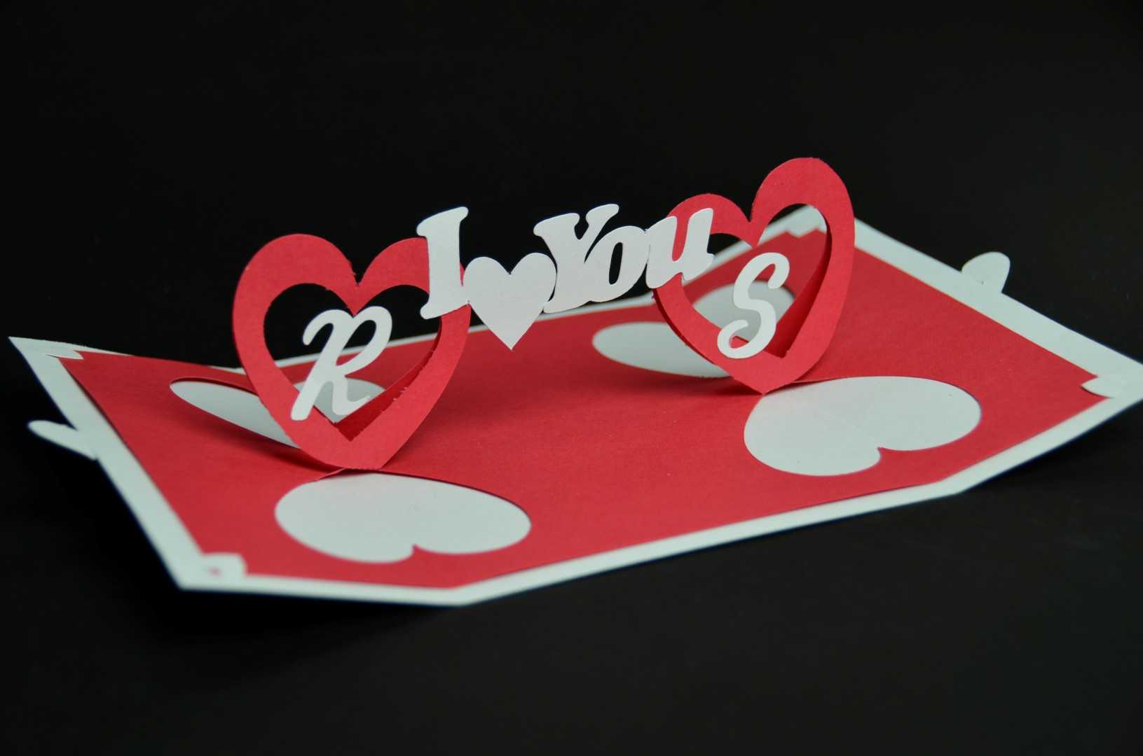 Valentine's Day Pop Up Card: Twisting Heart – Creative Pop With I Love You Pop Up Card Template