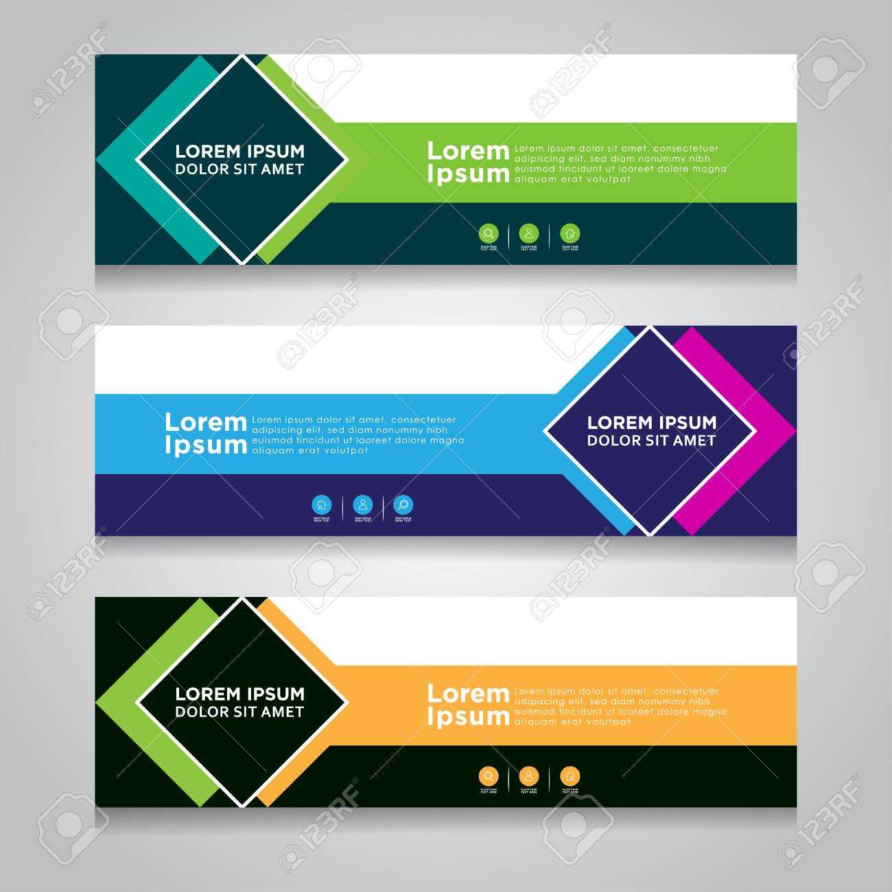 Vector Abstract Design Web Banner Template. Web Design Elements.. Within Website Banner Design Templates