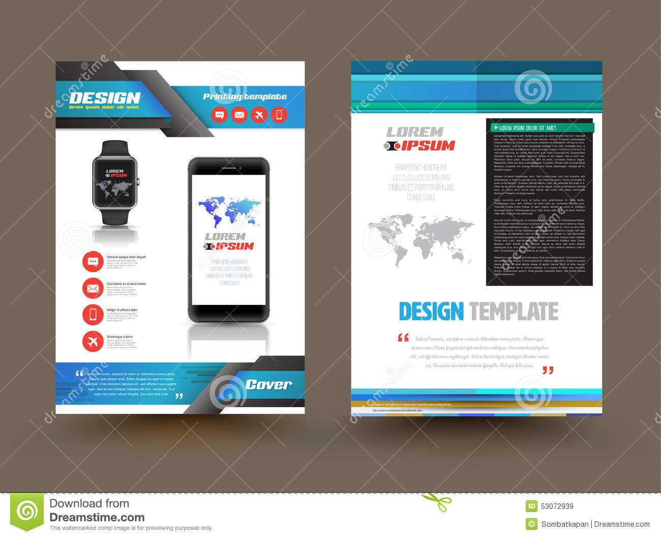 Vector Brochure Template Design For Technology Product Regarding Product Brochure Template Free