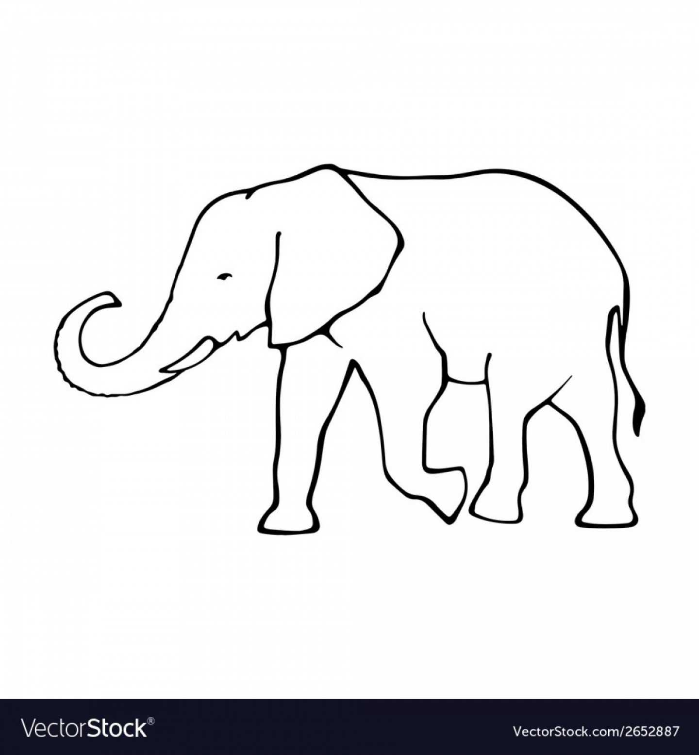 Vector Cute Elephant Stencil | Handandbeak Inside Blank Elephant Template