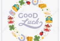 Vector Decorating Design Made Of Lucky Charms, And The Words.. inside Good Luck Card Templates