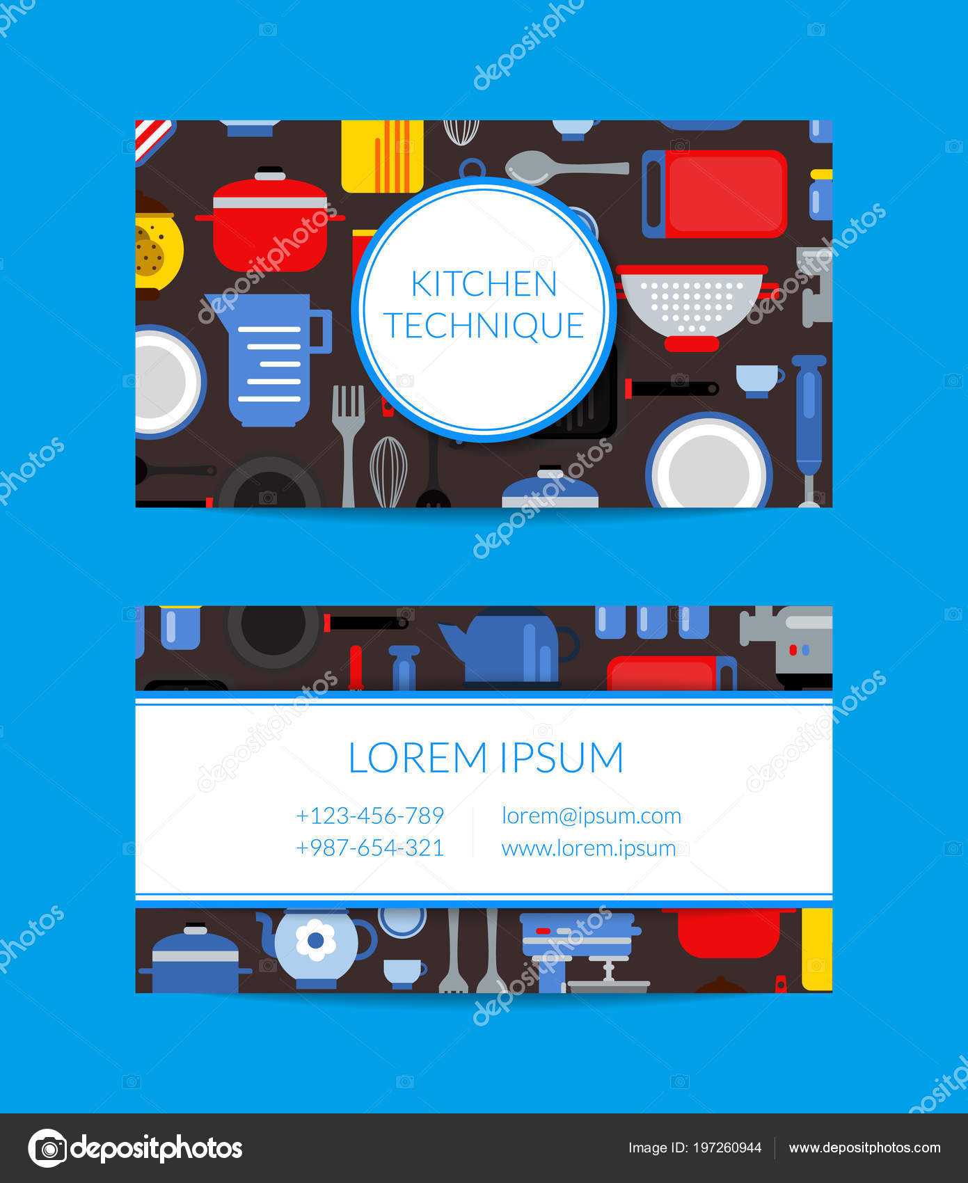 Vector Flat Style Kitchen Utensils Card Template For Cooking Inside Frequent Diner Card Template