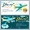 Vector Gift Travel Voucher Template. Multicolor Flying Airplane.. Within Free Travel Gift Certificate Template
