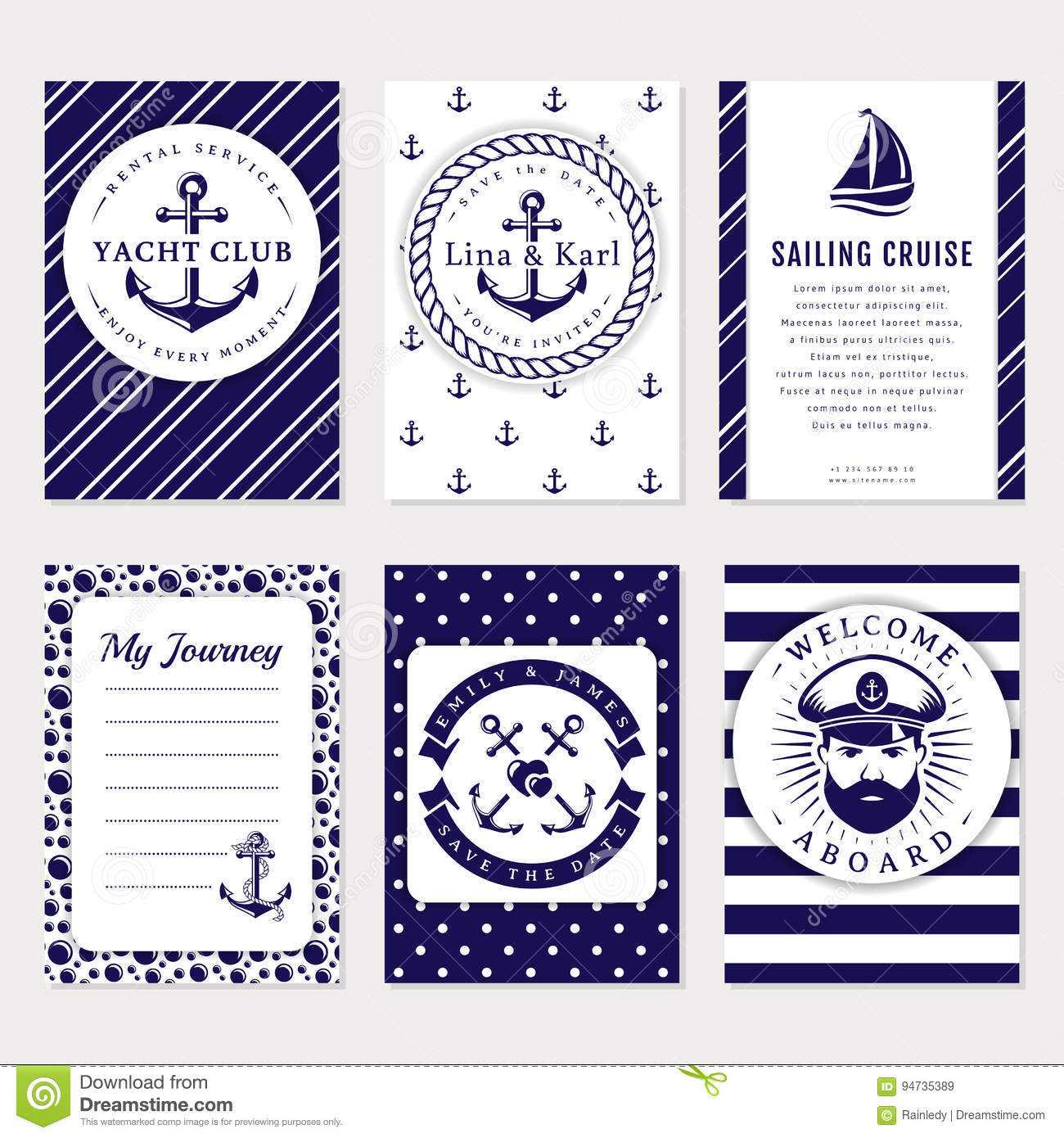 Vector Sea And Nautical Card And Banners. Stock Vector Pertaining To Nautical Banner Template