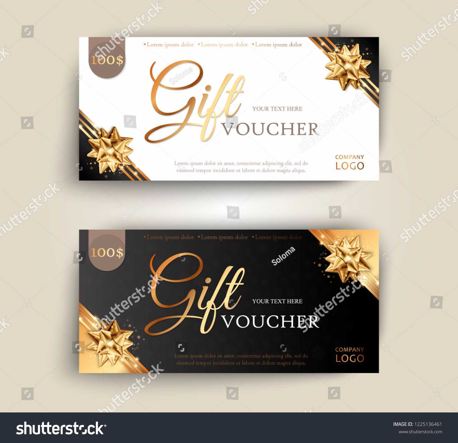 Vector Set Of Luxury Gift Vouchers With Ribbons And Gift Box With Regard To Elegant Gift Certificate Template