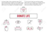 Vector Square Banner Template. Organ Donation Thin Line Icons intended for Organ Donor Card Template