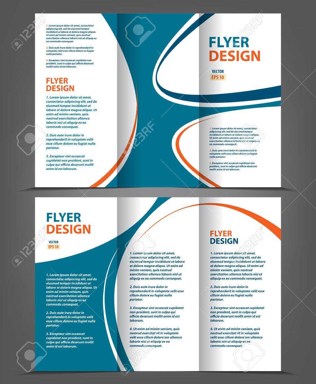 Vector Tri Fold Brochure Template Design, Concept Business Leaflet,.. Pertaining To 3 Fold Brochure Template Free