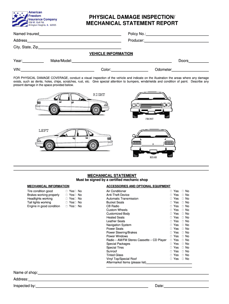 Vehicle Inspection Form Pdf – Fill Online, Printable With Car Damage Report Template