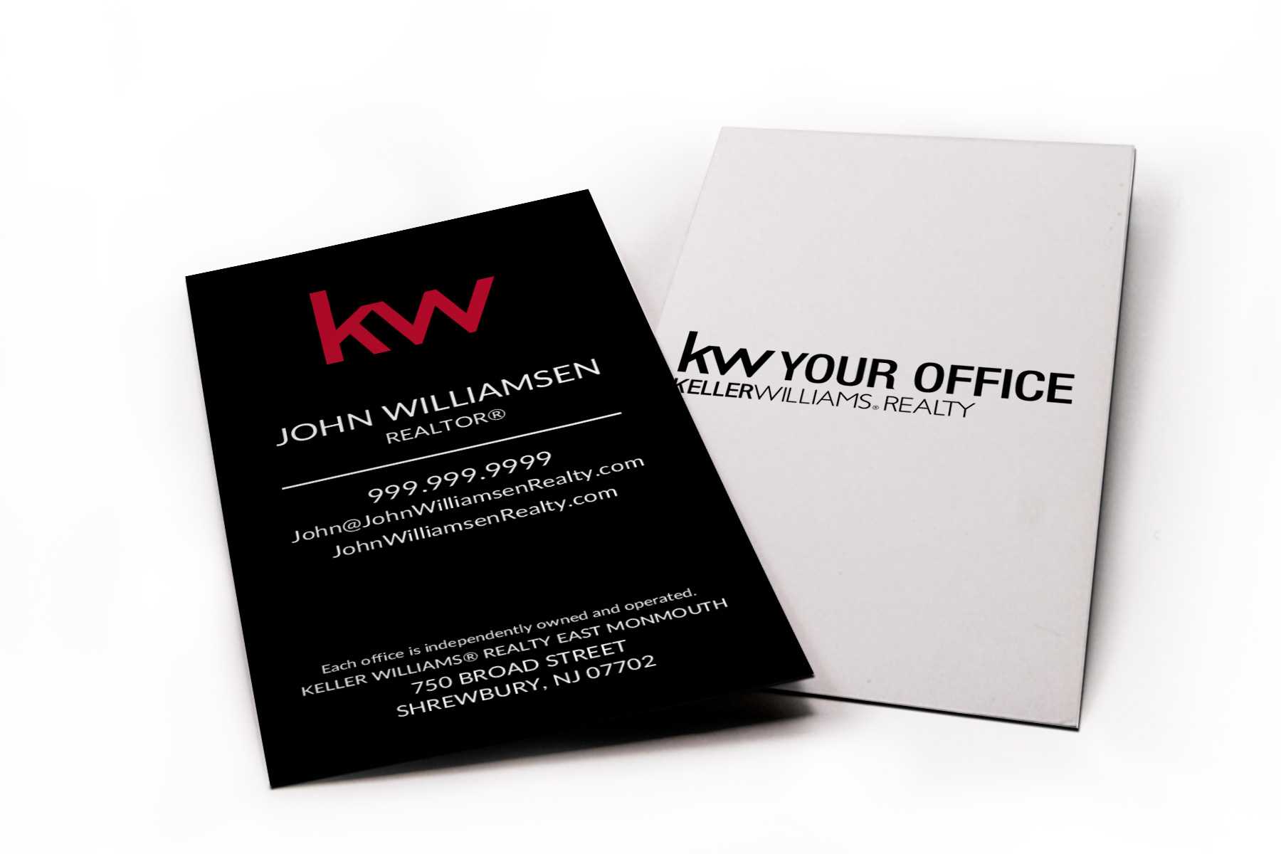 Vertical Black Kw Business Card In Keller Williams Business Card Templates