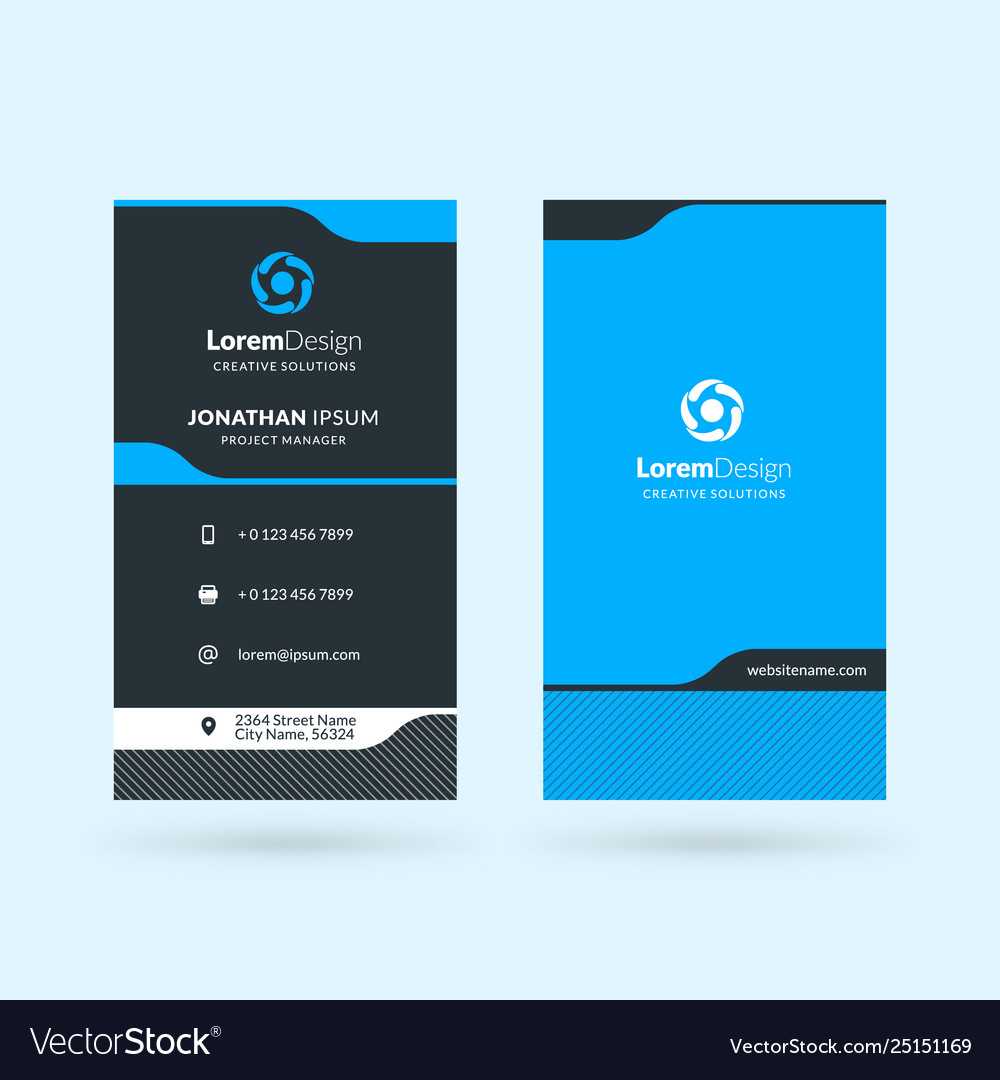 Vertical Double Sided Business Card Template Inside Double Sided Business Card Template Illustrator