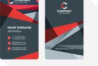 Vertical Double-Sided Business Card Template With in Double Sided Business Card Template Illustrator