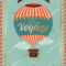 Vintage Hot Air Balloon Bon Voyage… Stock Photo 168486980 For Bon Voyage Card Template