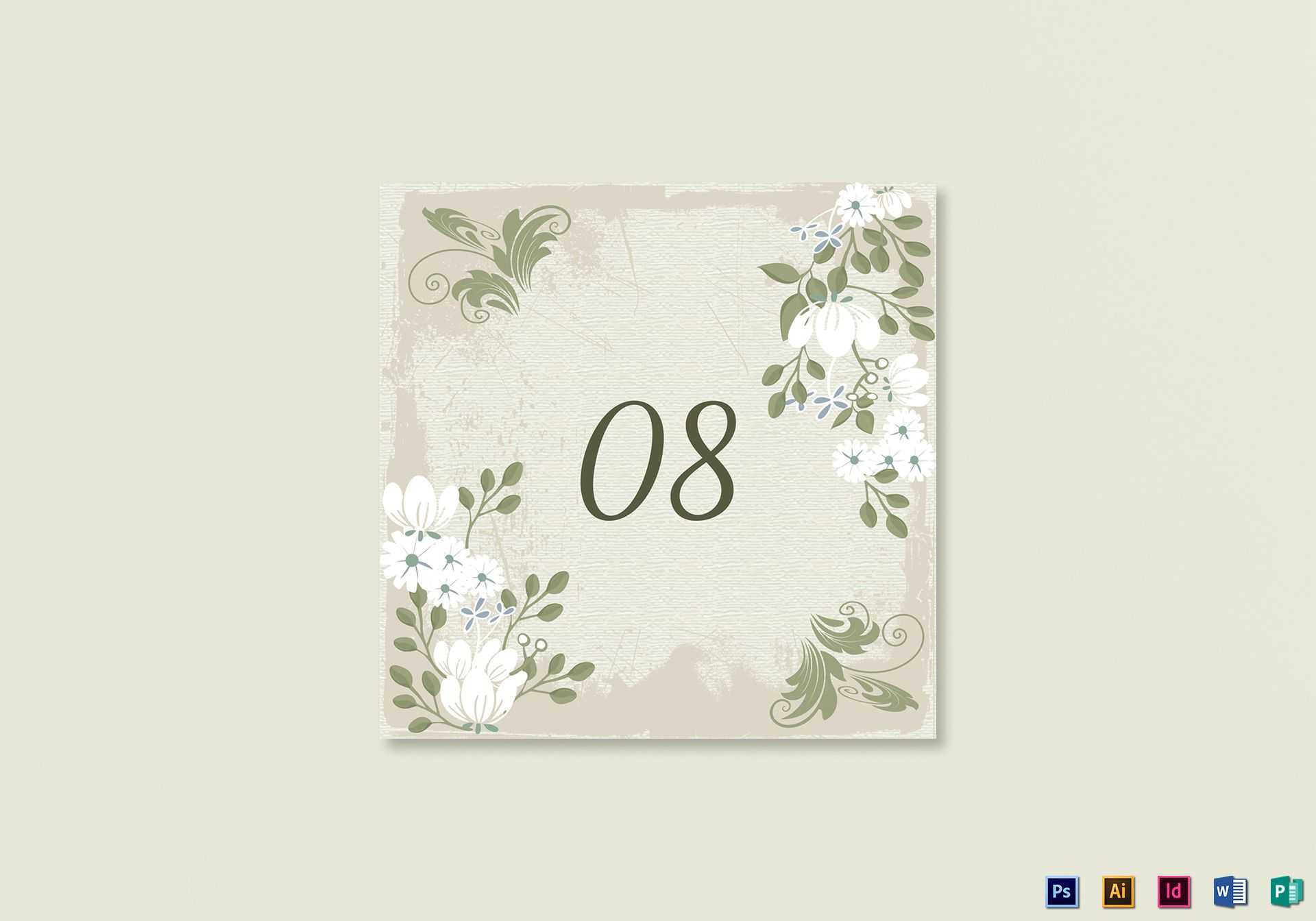 Vintage Table Card Template With Table Name Card Template