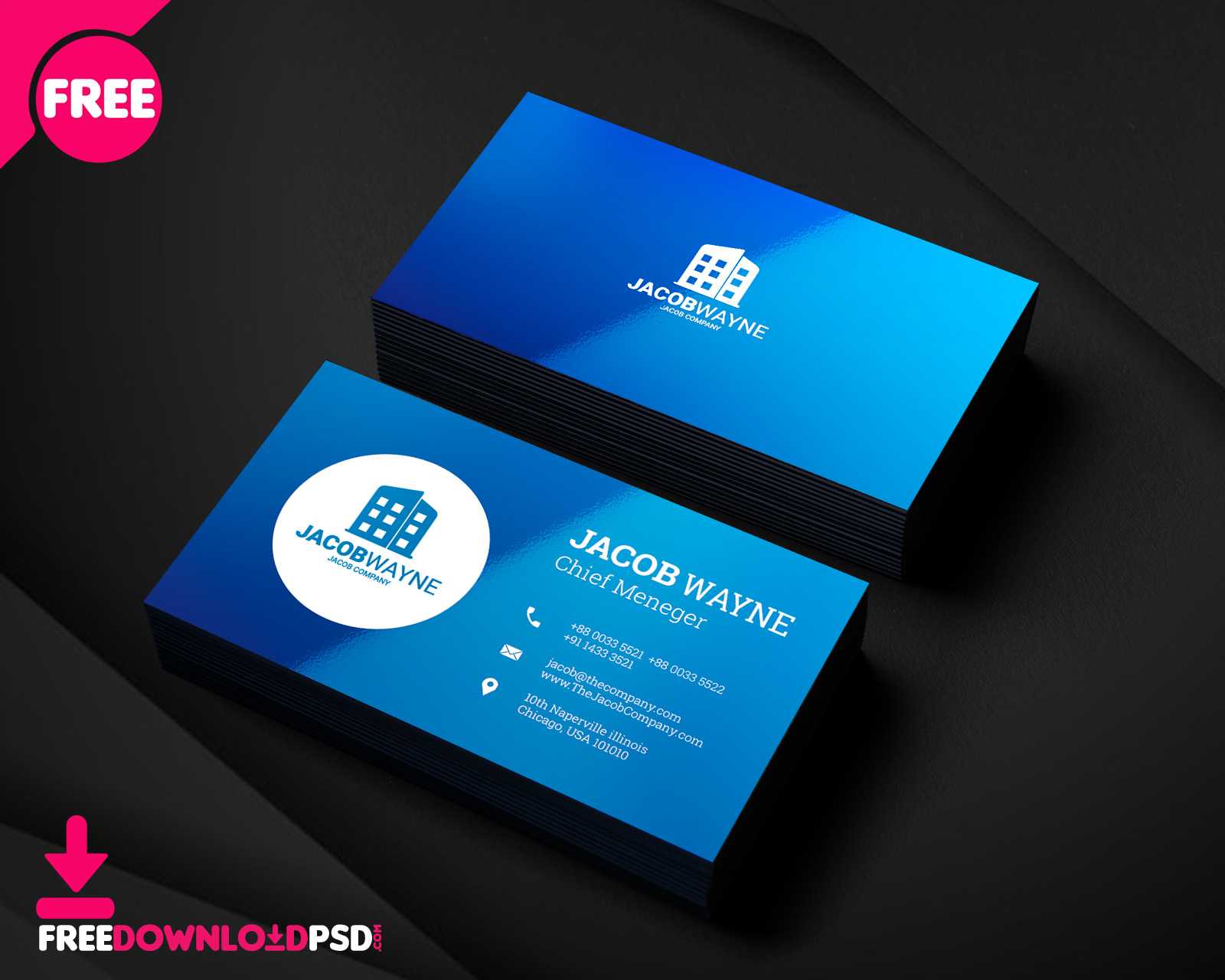Visiting Card Psd Template Business Design Templates Free Regarding Visiting Card Templates For Photoshop