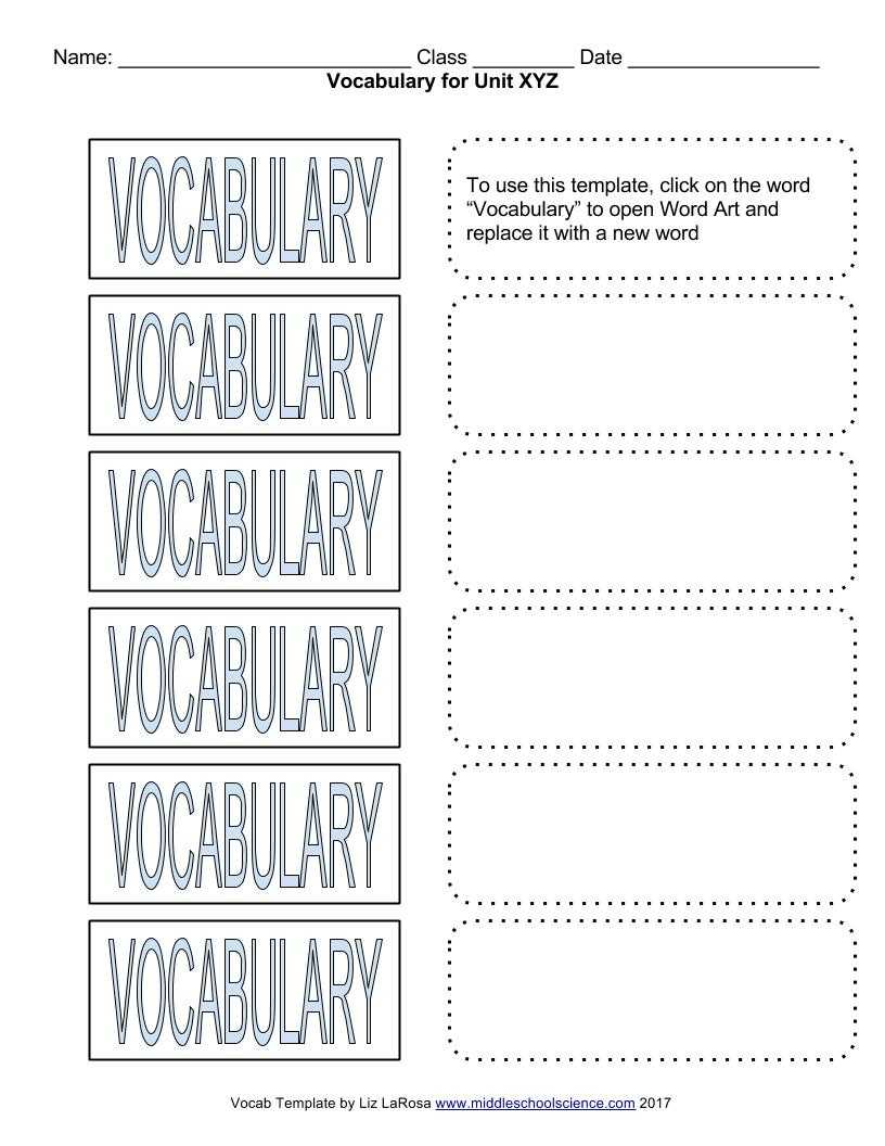 Vocabulary Bundle – Google Draw Template For Cut & Paste For Vocabulary Words Worksheet Template