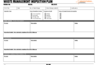 Waste Management Inspection Plan - inside Waste Management Report Template