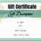 Watercolor Gift Certificate Template | Gift Certificate For Company Gift Certificate Template