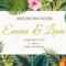 Wedding Event Invitation Card Template. Exotic Tropical Jungle.. Regarding Event Invitation Card Template