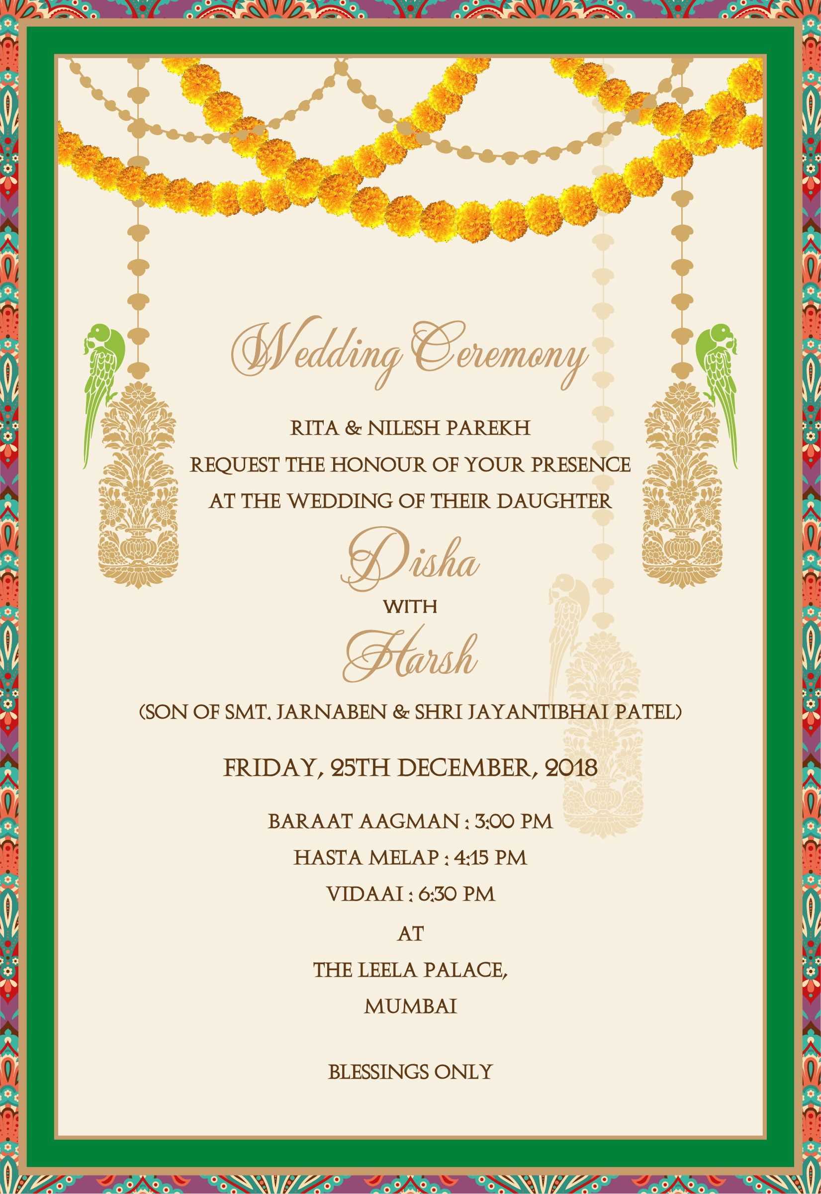 Wedding Invitation Cards, Indian Wedding Cards, Invites In Indian Wedding Cards Design Templates