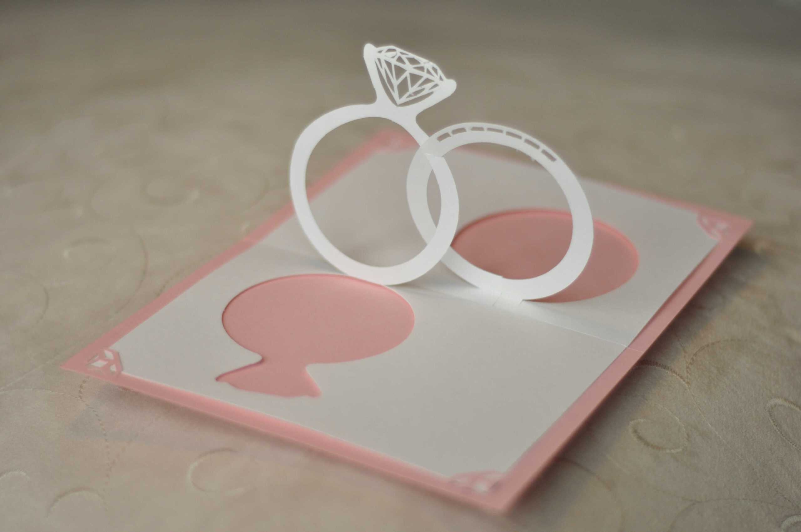 Wedding Ring Pop Up Card Template | Wedding In Pop Up Wedding Card Template Free