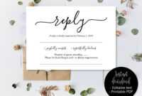 Wedding Rsvp Cards, Wedding Reply Attendance Acceptance intended for Acceptance Card Template