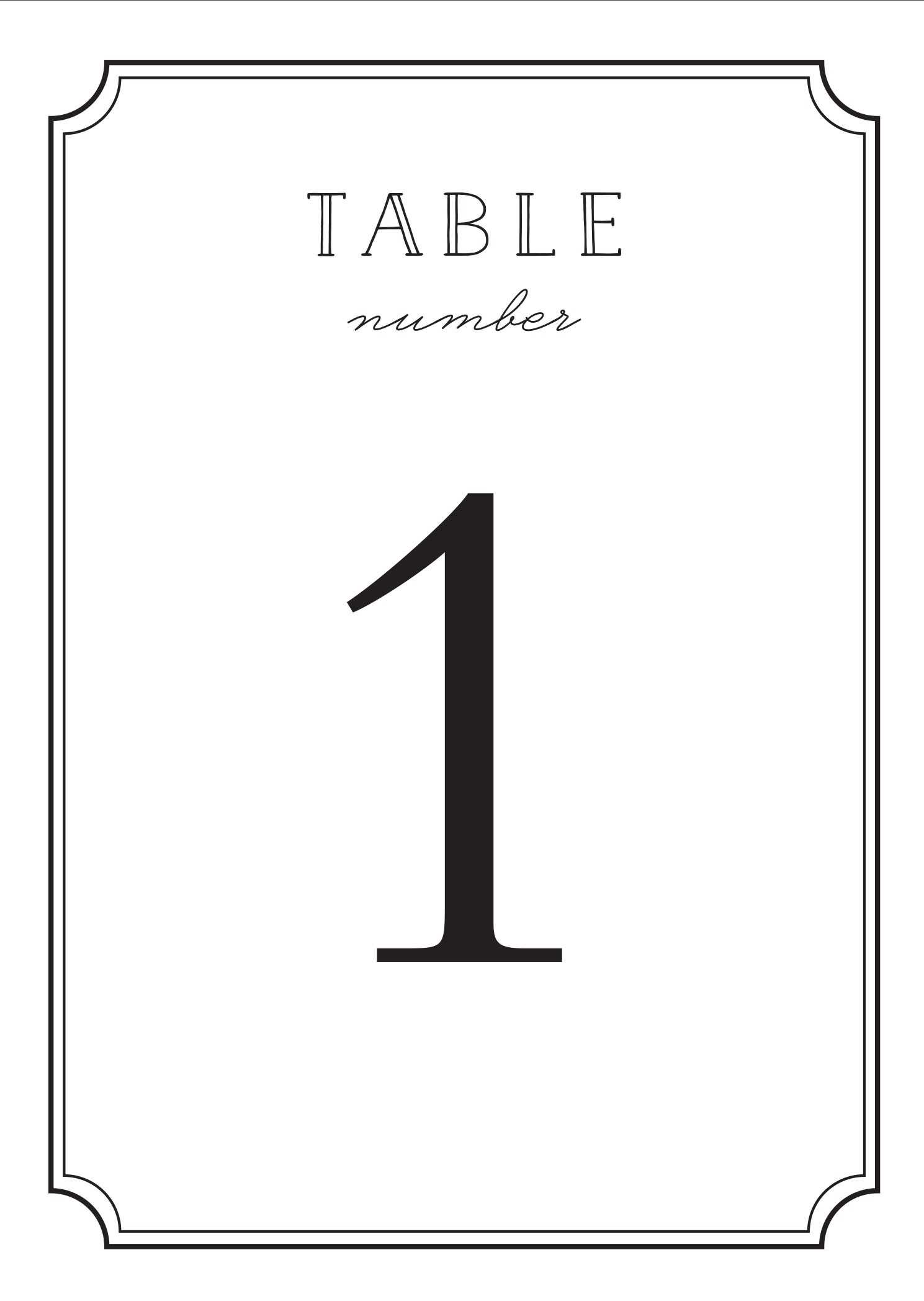 Wedding Table Numbers | Printable Pdfbasic Invite Pertaining To Table Number Cards Template