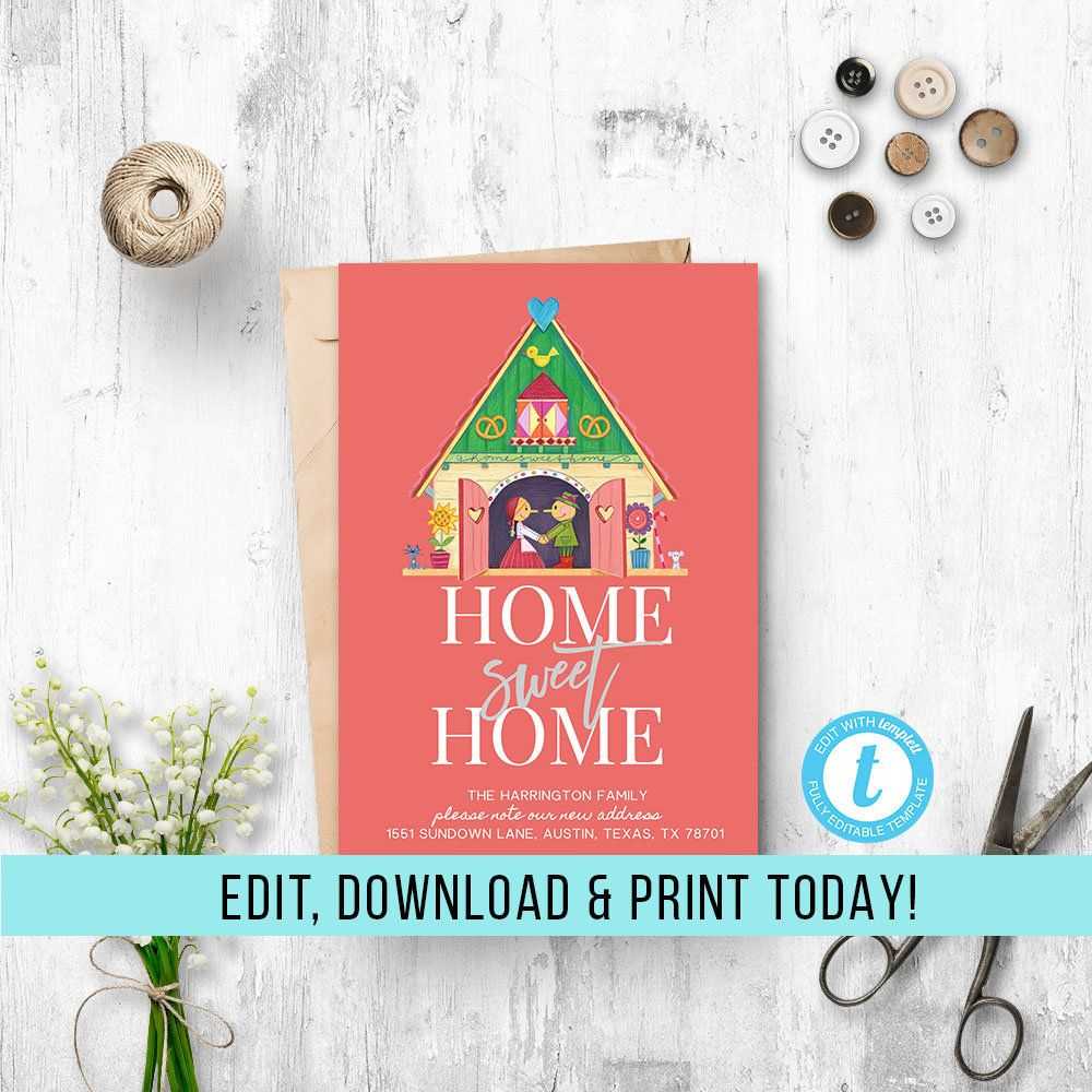 We've Moved Announcement Template, Printable Moving Inside Moving Home Cards Template