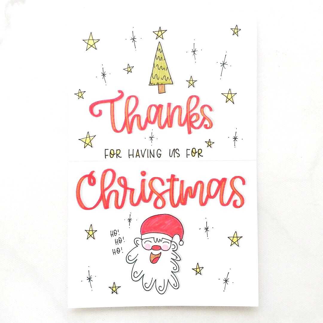 What To Write In Your Holiday Thank You Cards – Punkpost Intended For Christmas Thank You Card Templates Free
