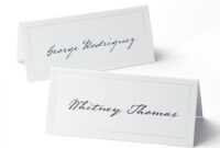 White Pearl Border Printable Place Cards for Imprintable Place Cards Template