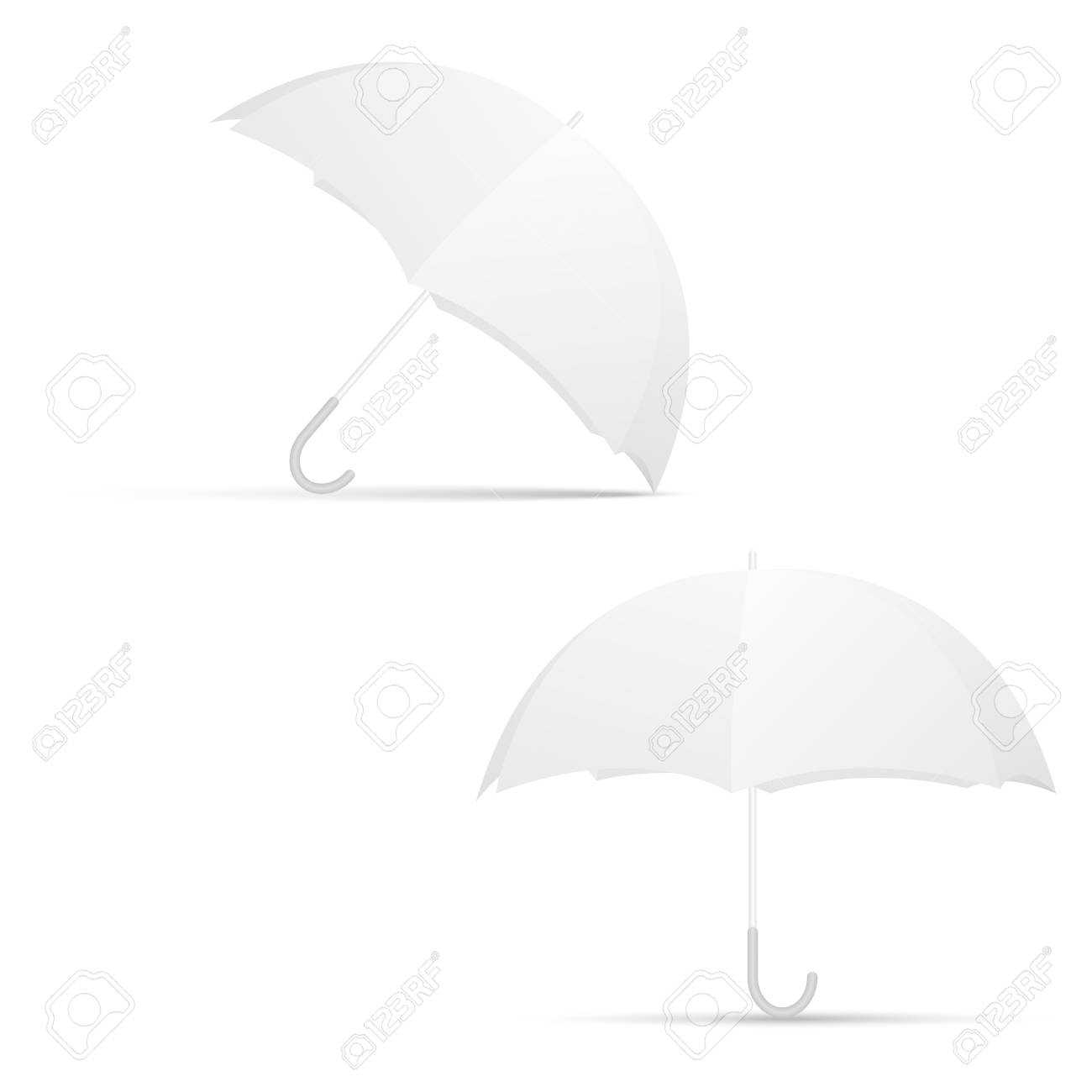 White Umbrella Blank Template. Vector. Pertaining To Blank Umbrella Template