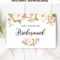 Will You Be My Bridesmaid Card. With Beautiful And Romantic With Regard To Will You Be My Bridesmaid Card Template