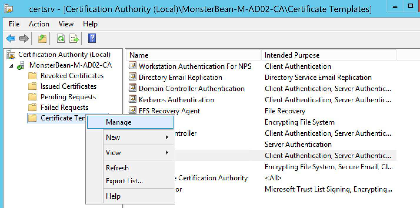Windows 2012 R2 Nps With Eap Tls Authentication For Os X Pertaining To Workstation Authentication Certificate Template