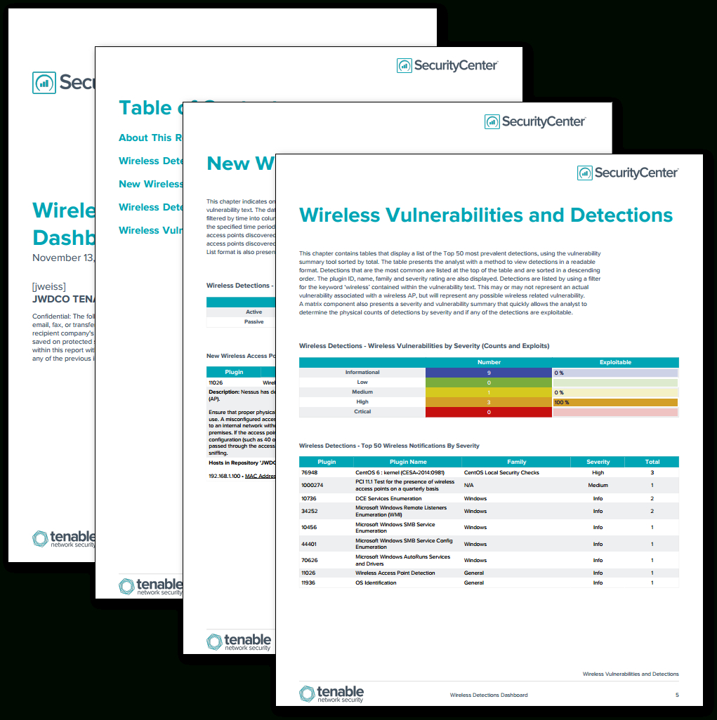 Wireless Detections Report – Sc Report Template | Tenable® Throughout Nessus Report Templates
