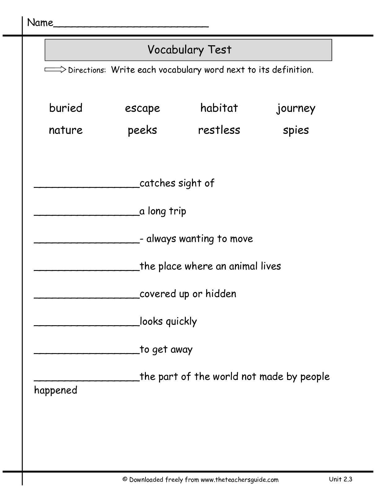 Wonders Second Grade Unit Two Week Three Printouts Throughout Vocabulary Words Worksheet Template
