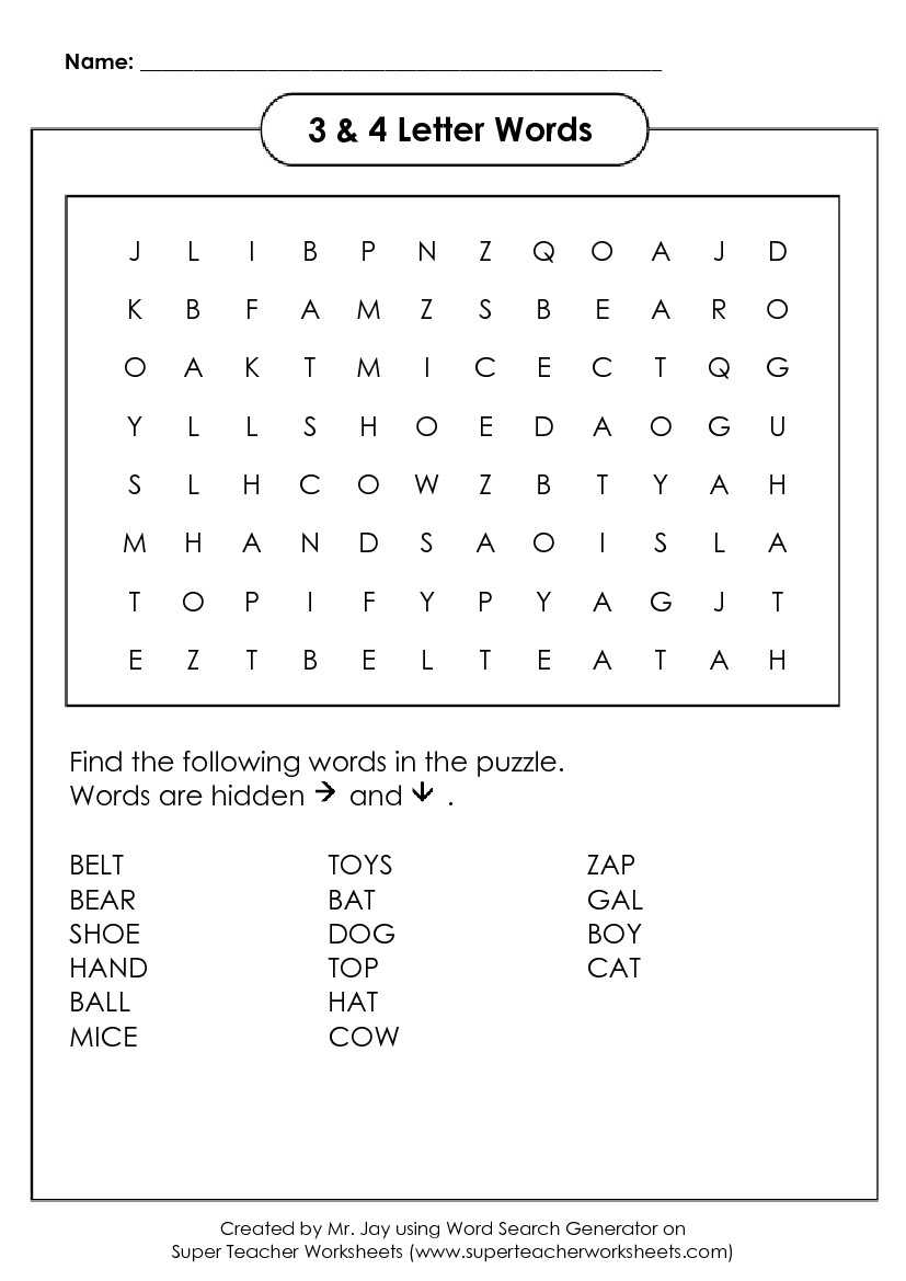 Word Search Puzzle Generator For Making Words Template