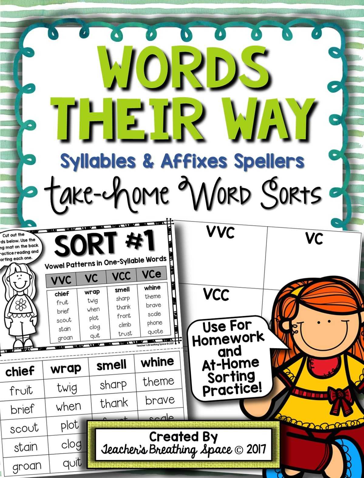 Words Their Way — Syllables & Affixes Sorts (1 56 Throughout Words Their Way Blank Sort Template