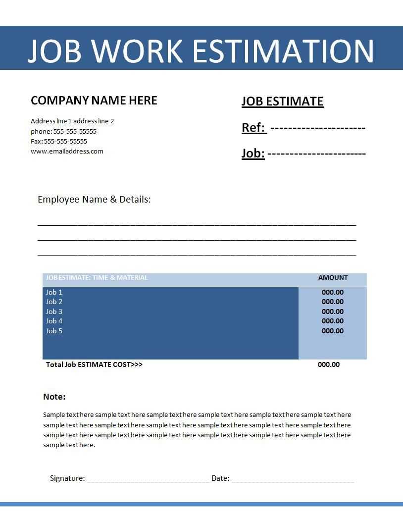 Work Estimate Templates | 19+ Free Docs, Xlsx & Pdf Forms Throughout Work Estimate Template Word